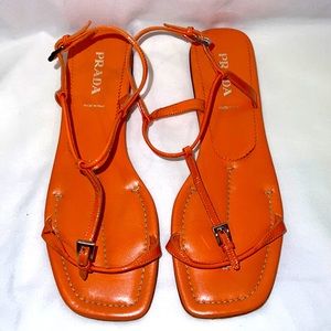 Orange Prada sandals